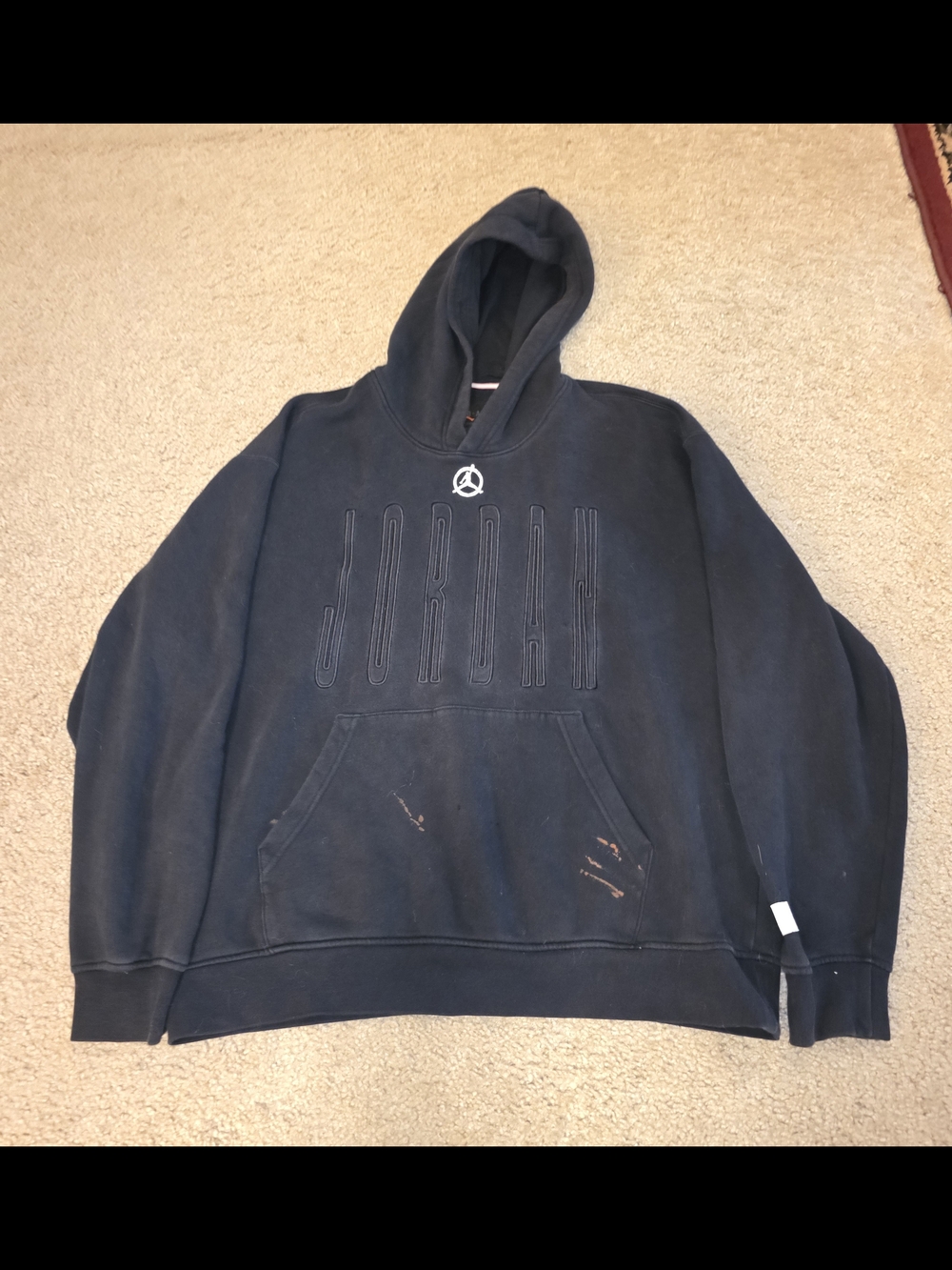 Nike Air Jordan 23 Olympics 84 Brooklyn Pullover Hoodie Black Red Mens L